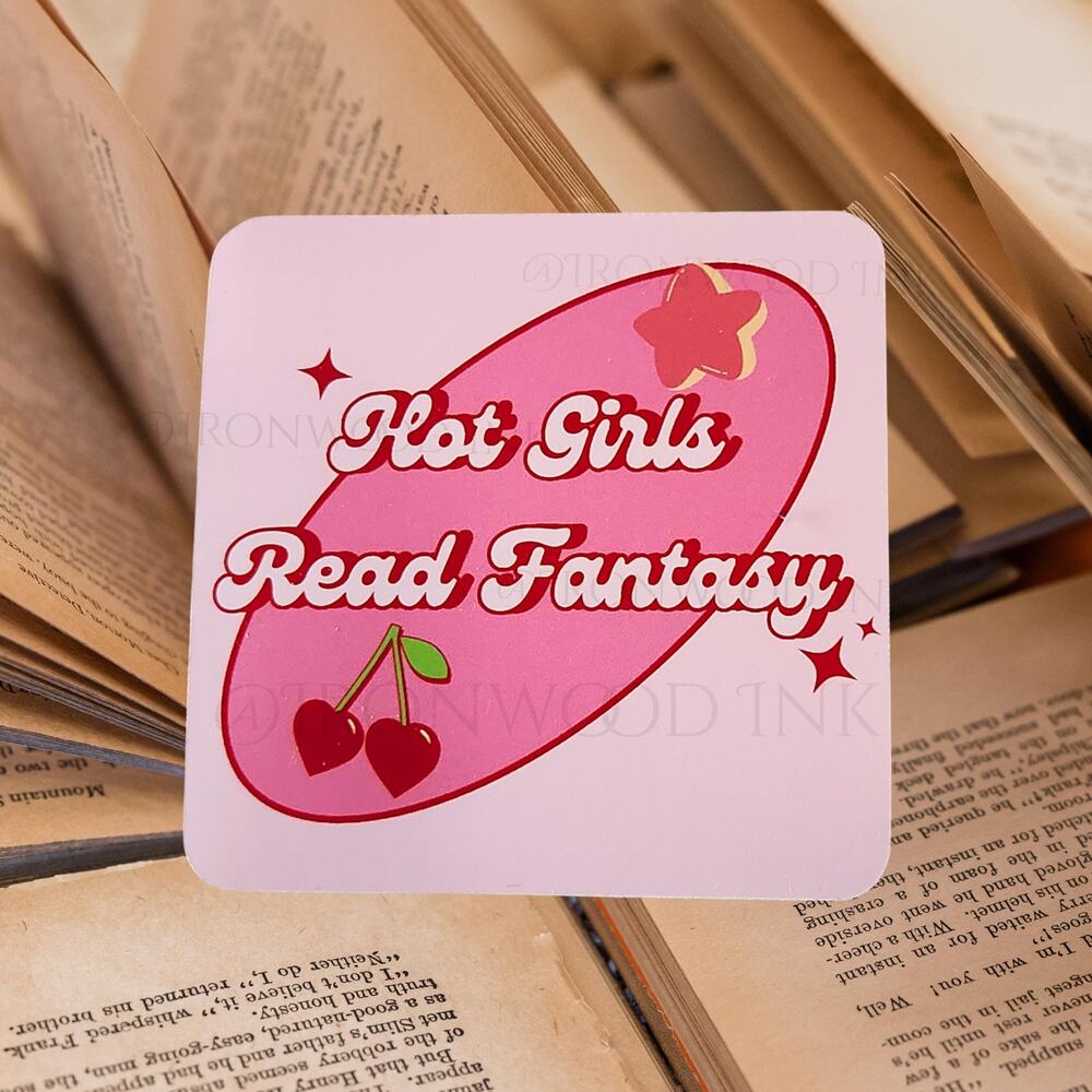 Hot Girls Read Fantasy Vinyl Sticker Reading Sassy Bookish Booktok Water Bottle